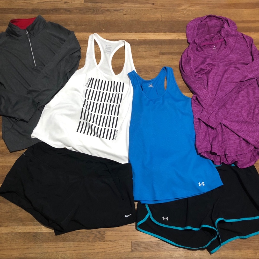 L & XL Workout Shorts, Tanktops, and Pullovers!